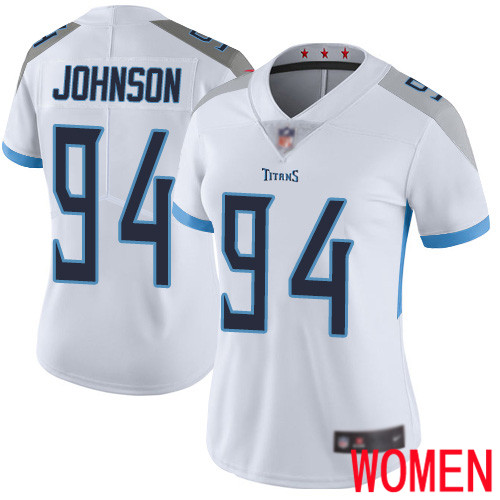 Tennessee Titans Limited White Women Austin Johnson Road Jersey NFL Football 94 Vapor Untouchable